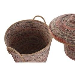 Conjunto de Cestas DKD Home Decor Pêssego Natural (3 Peças) (3 Unidades)