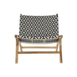 Havestol DKD Home Decor Weiß Schwarz natürlich PVC Teakholz 65 x 80 x 68 cm