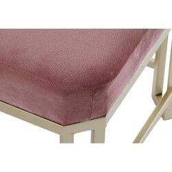 Banqueta DKD Home Decor   Cor de Rosa Metal Veludo (120 x 40 x 46 cm)