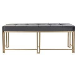 Banqueta DKD Home Decor   Gris Metal Terciopelo (120 x 40 x 47 cm)