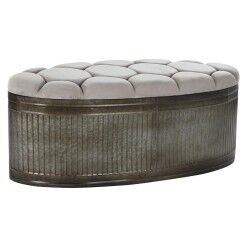 Panca DKD Home Decor   Beige Metallo Poliestere Marrone scuro (121 x 44 x 47,5 cm)