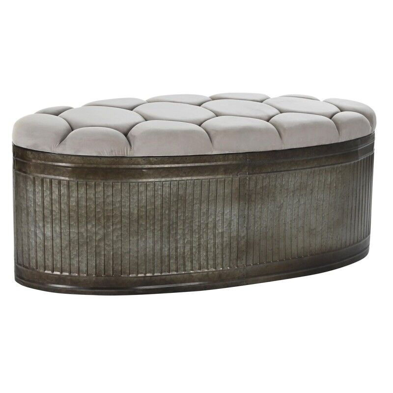 Panca DKD Home Decor   Beige Metallo Poliestere Marrone scuro (121 x 44 x 47,5 cm)