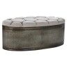 Panca DKD Home Decor   Beige Metallo Poliestere Marrone scuro (121 x 44 x 47,5 cm)