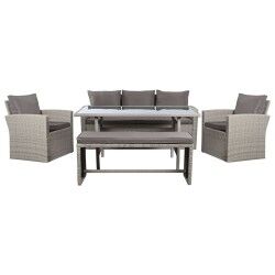 Garden furniture DKD Home Decor Brown 177 x 72 x 80 cm (5 Pieces)