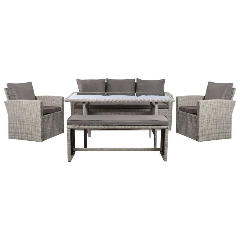 Garden furniture DKD Home Decor Brown 177 x 72 x 80 cm (5 Pieces)