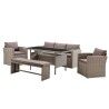 Móveis de jardim DKD Home Decor Castanho 177 x 72 x 80 cm (5 Peças)