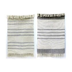 Tappeto DKD Home Decor 200 x 290 x 0,75 cm Grigio Poliestere Bianco Frange Boho (2 Unità)