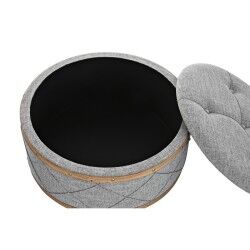 Banqueta DKD Home Decor   Natural Madera Poliéster Gris claro (80 x 80 x 43 cm)