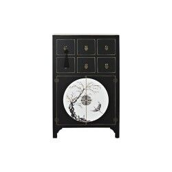 Cassettiera DKD Home Decor Nero Dorato Abete Legno MDF Orientale 63 x 28 x 101 cm