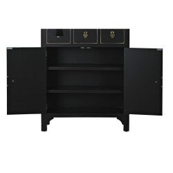 Chest of drawers DKD Home Decor Black Golden Fir MDF Wood Oriental 63 x 28 x 101 cm