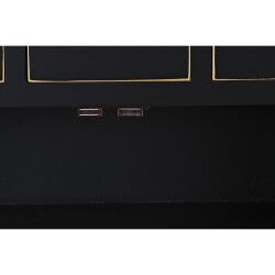 Cassettiera DKD Home Decor Nero Dorato Abete Legno MDF Orientale 63 x 28 x 101 cm