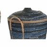 Korb-Set DKD Home Decor Blau Schwarz (3 Stücke)