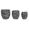 Korb-Set DKD Home Decor Weiß Schwarz 56 x 56 x 60 cm 52 x 52 x 60 cm Kunststoff (3 Stücke)