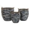 Set di Cestini DKD Home Decor Bianco Nero 56 x 56 x 60 cm 52 x 52 x 60 cm Plastica (3 Pezzi)