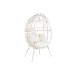 Sillón de jardín DKD Home Decor 90 x 65 x 151 cm Metal ratán sintético Blanco
