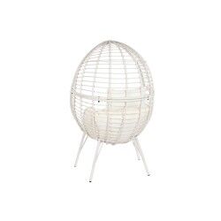 Garden sofa DKD Home Decor 90 x 65 x 151 cm Metal synthetic rattan White