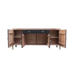 Credenza DKD Home Decor Nero Naturale Legno 177 x 38 x 75 cm