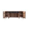 Credenza DKD Home Decor Nero Naturale Legno 177 x 38 x 75 cm