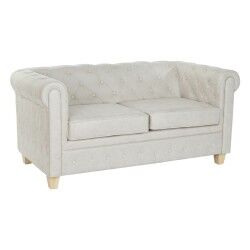 Sofá DKD Home Decor 151 x 82 x 70 cm Natural Madeira Castanho Creme Vintage