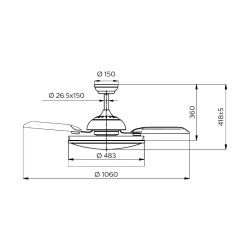 Ventilador de Teto com Luz Philips Atlas 35 W 28 W 4500 Lm Níquel (2700 K)