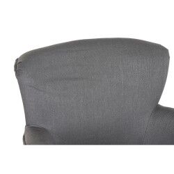 Armchair DKD Home Decor Fir Polyester Dark grey (66 x 70 x 88 cm)