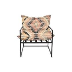 Poltrona DKD Home Decor 70 x 75 x 85 cm Preto Metal Multicolor