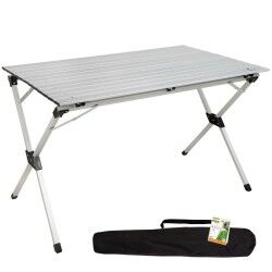 Mesa Dobrável Aktive Prateado Alumínio 110 x 70 x 70 cm (4 Unidades)