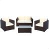 Móveis de jardim Aktive Preto Creme