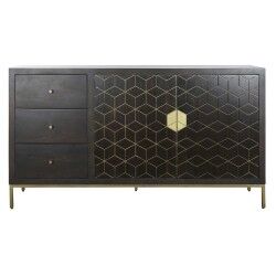 Anrichte DKD Home Decor Schwarz Gold Dunkelbraun Metall Akazienholz 160 x 40 x 90 cm