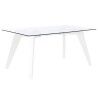 Dining Table DKD Home Decor White Transparent Crystal MDF Wood 160 x 90 x 75 cm
