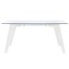 Dining Table DKD Home Decor White Transparent Crystal MDF Wood 160 x 90 x 75 cm