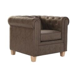 Poltrona DKD Home Decor 80 x 80 x 70 cm Madeira Catanho escuro
