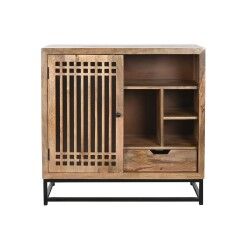 Aparador DKD Home Decor Castanho Preto Cristal Madeira de mangueira 90 x 40 x 90 cm