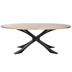 Tavolo da Pranzo DKD Home Decor Metallo Legno di acacia 200 x 110 x 76 cm