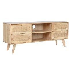 Mueble de TV DKD Home Decor Natural Metal Madera de caucho 120 x 30 x 48 cm