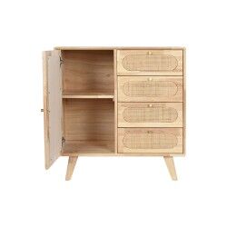 Credenza DKD Home Decor Naturale Metallo Rattan Legno d'albero della gomma 73,5 x 35 x 78 cm