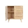 Credenza DKD Home Decor Naturale Metallo Rattan Legno d'albero della gomma 73,5 x 35 x 78 cm
