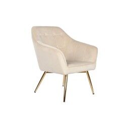 Poltrona DKD Home Decor Creme Dourado Metal 74 x 74 x 90 cm