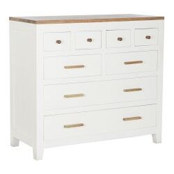 Cassettiera DKD Home Decor Bianco Marrone Acacia Legno di mango Città 110 x 45 x 100 cm