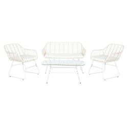 Mobili da giardino DKD Home Decor Bianco 124 x 74 x 84 cm (4 Pezzi)