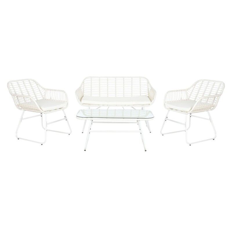 Muebles de Jardín DKD Home Decor Blanco 124 x 74 x 84 cm (4 Piezas)