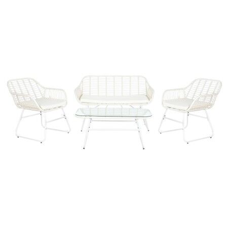 Garden furniture DKD Home Decor White 124 x 74 x 84 cm (4 Pieces)