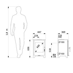 Poêle à bois Oscar sur pieds Supra 4.8kW
