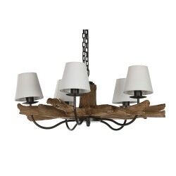 Candeeiro de teto Home ESPRIT Ferro Teca 90 x 90 x 35 cm