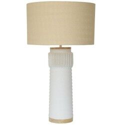 Lampe de bureau Home ESPRIT Lin Céramique 46 x 46 x 77 cm